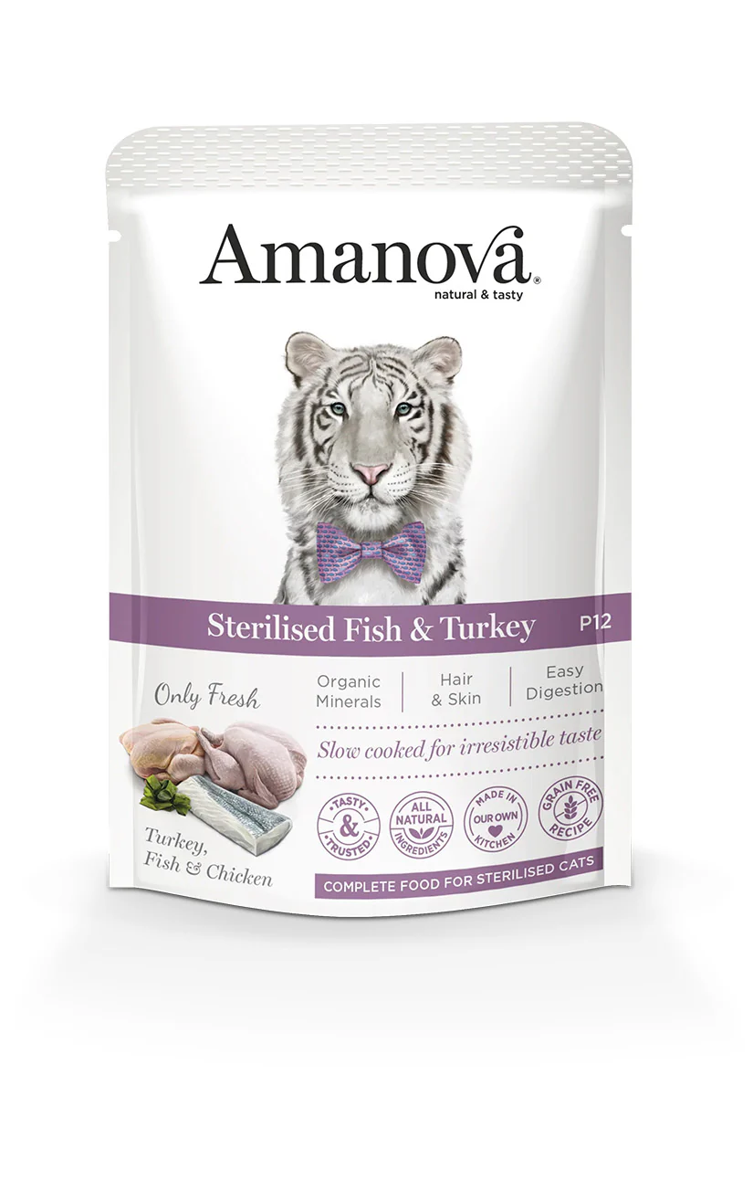 AMANOVA WET ADULT CAT STERILIZED FISH&TURKEY