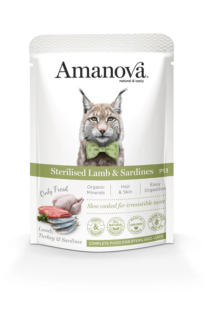 AMANOVA WET ADULT CAT STERILIZED CORDERO&SARDINA